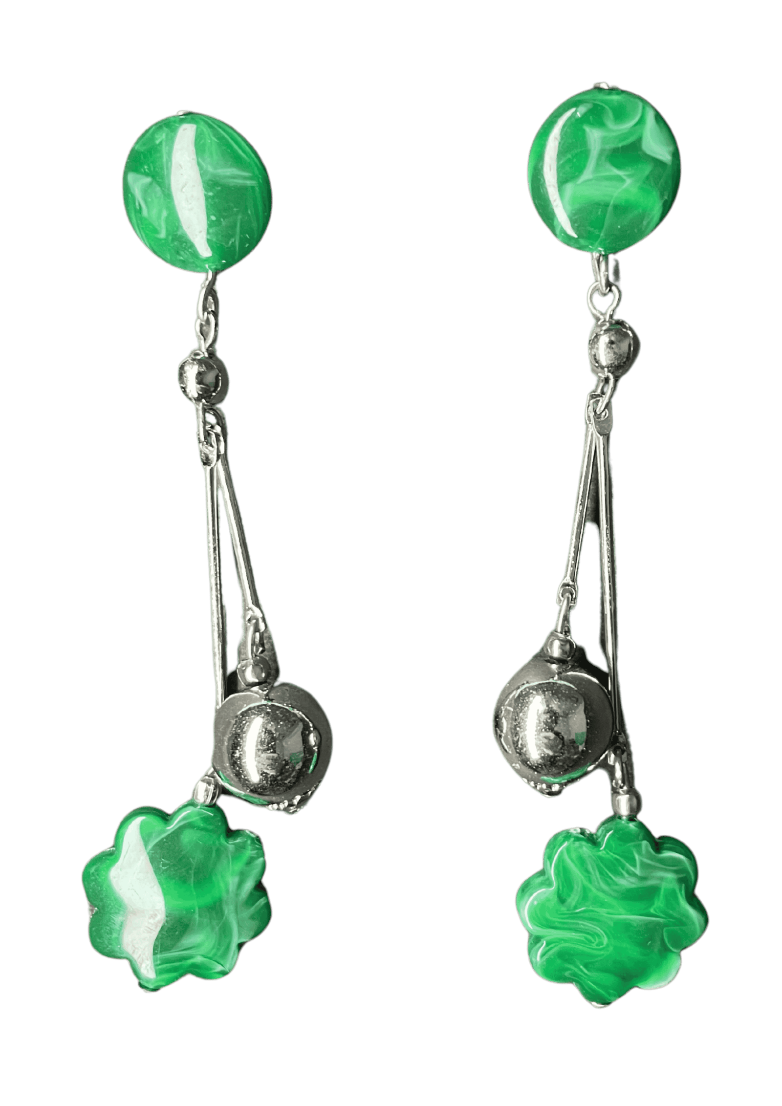 Vintage Green Petal Earings